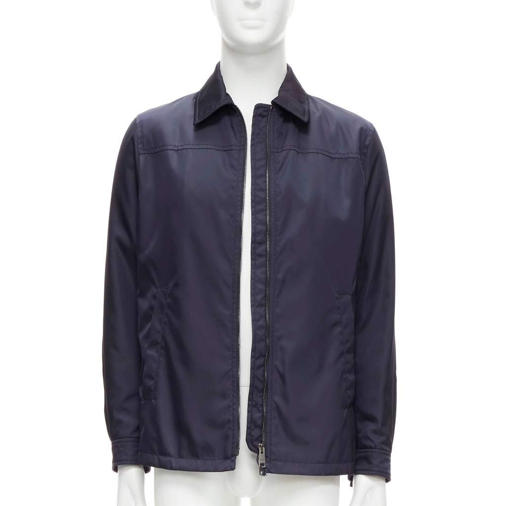 Prada Navy Minimal Jacket Navy Never worn, with tag - Front View