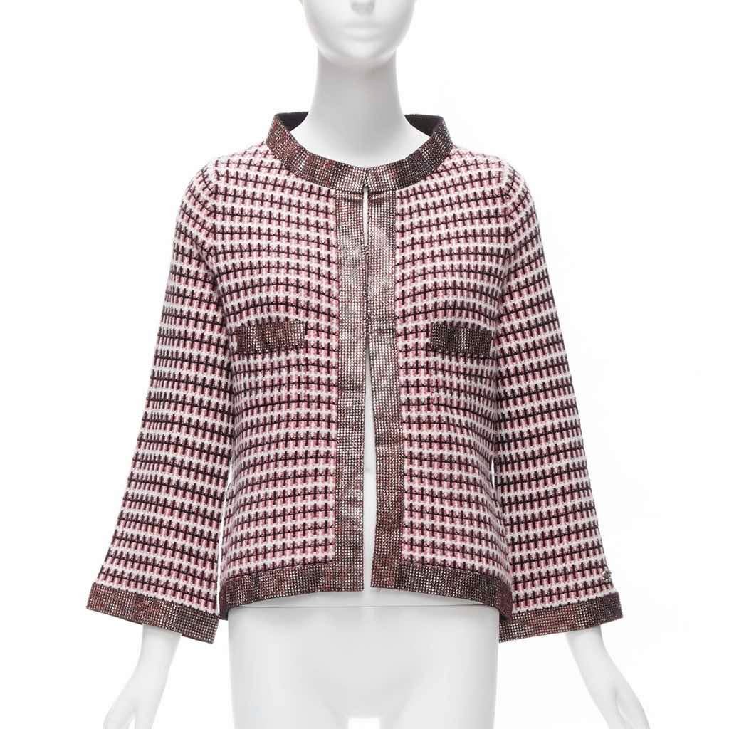 Chanel Crystal Trim Cardigan Pink Cashmere Never worn - Front View