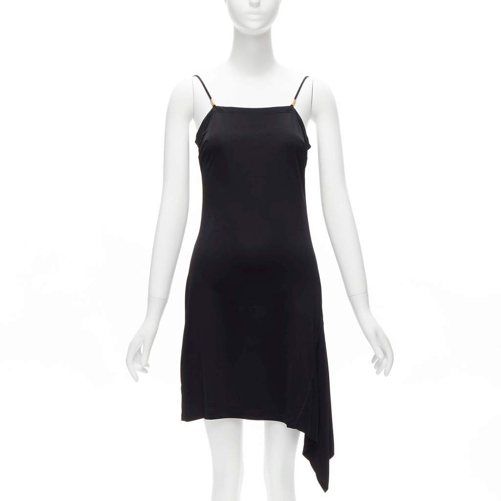 Gianni Versace Logo Charm Dress Black Very good - Front View