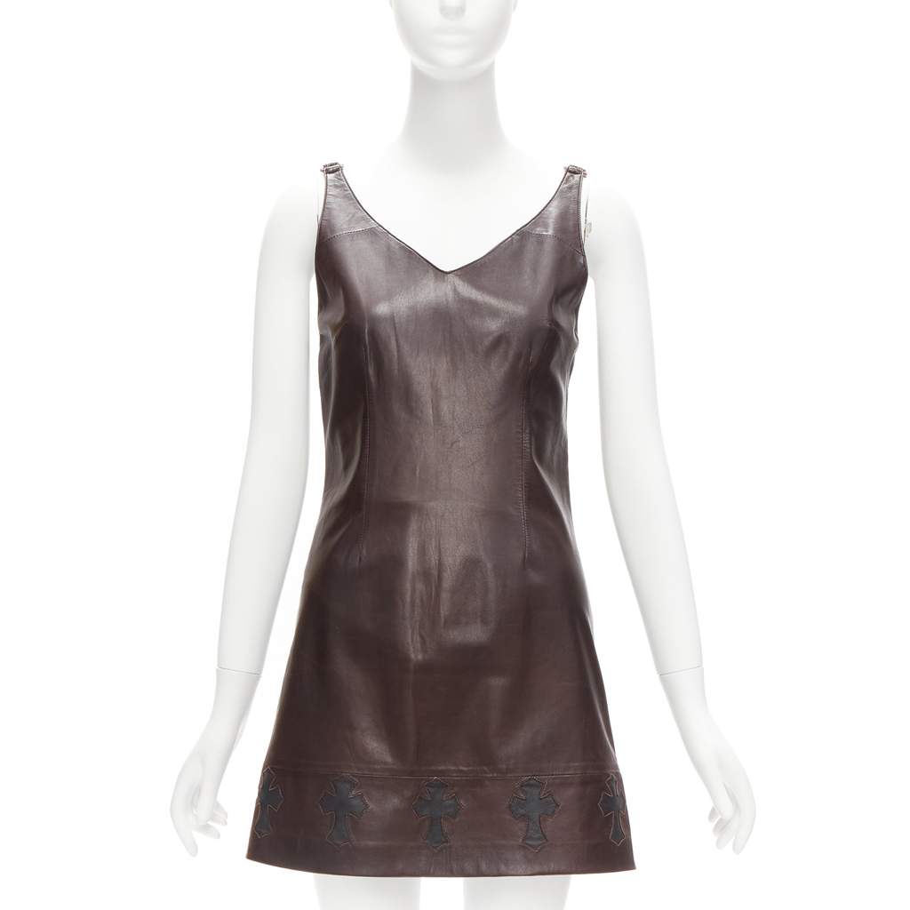 Chrome Hearts Leather Dagger Dress Brown Leather Good condition - Front View