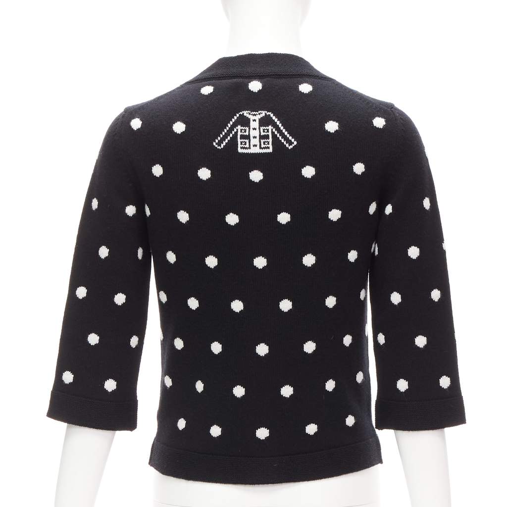Chanel Embellished Dot Cardigan White Cashmere Never worn - Front View