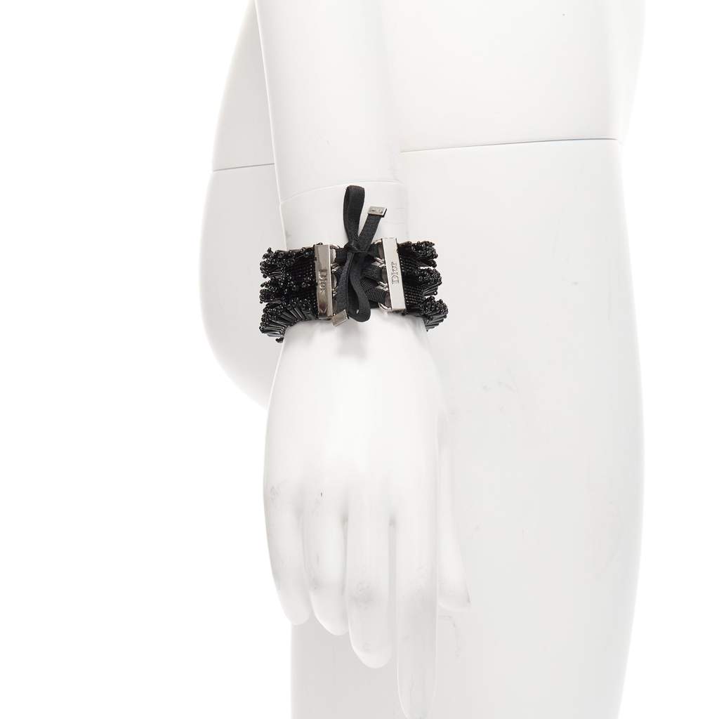 Dior Black Beaded Corset Bracelet Black Very good - Front View