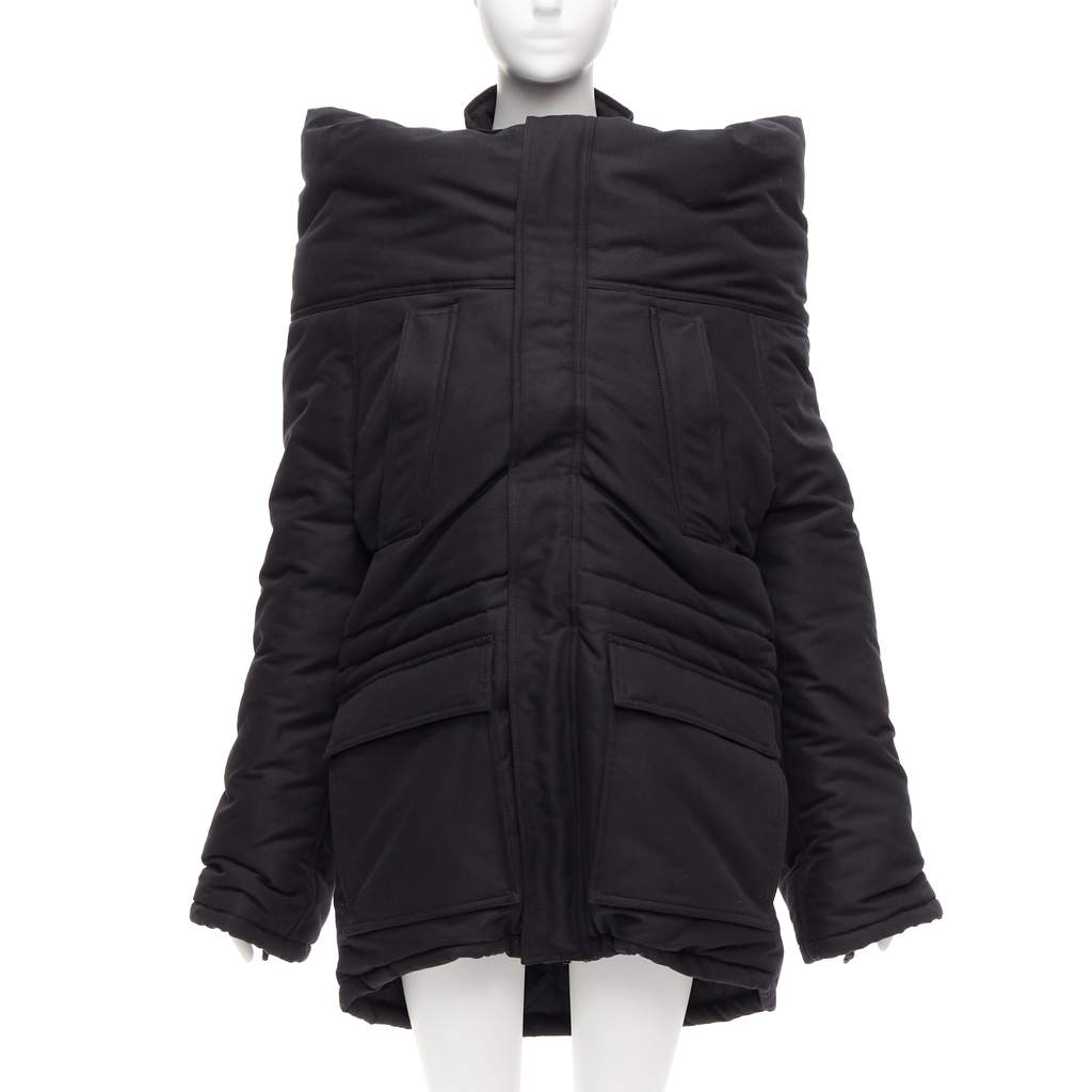 Balenciaga CB Parka 681495 Black Polyamide Never worn - Front View