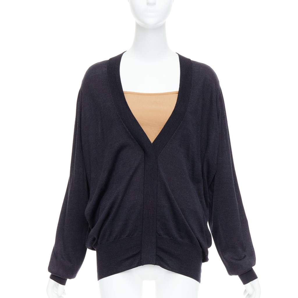 Maison Martin Margiela Layered Deconstructed Sweater Black Silk Never worn - Front View