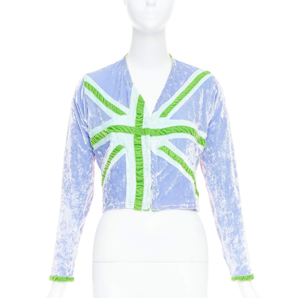 Unsigned Union Jack Cardigan Purple Silk Very good - Front View