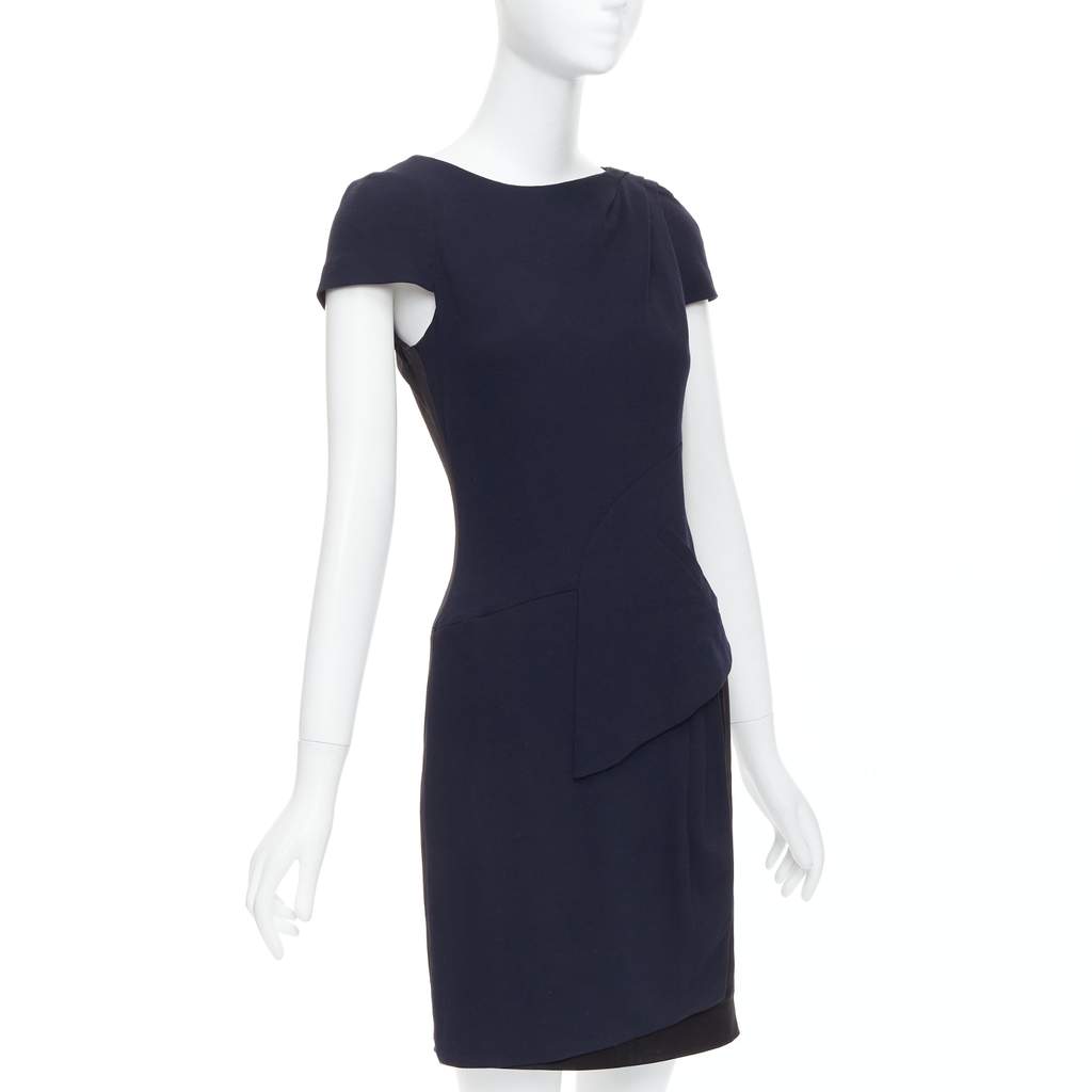 Chanel Draped Pleated Dress Black Very good - Front View