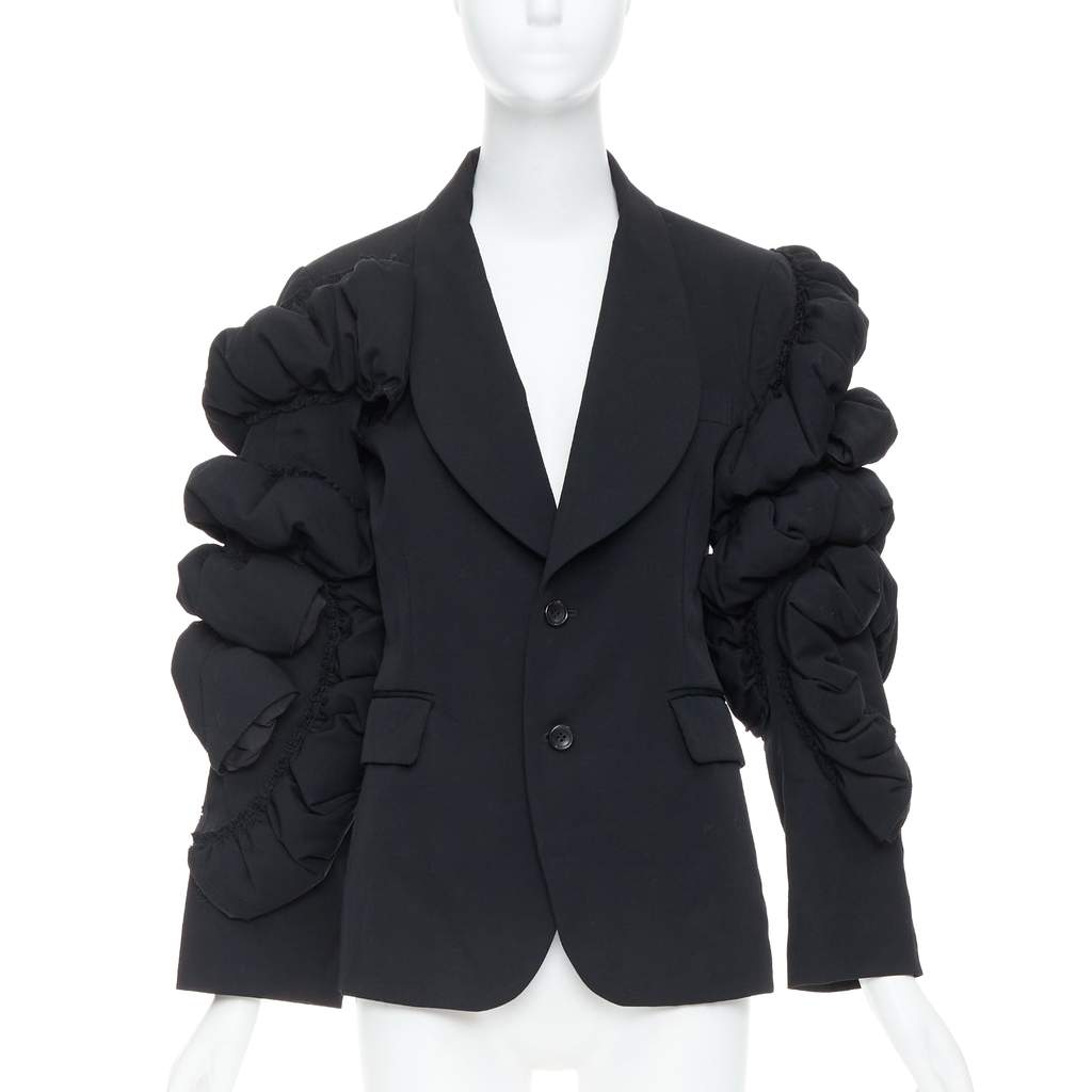 Comme Des Garcons Black Puff Blazer Black Wool Never worn - Front View