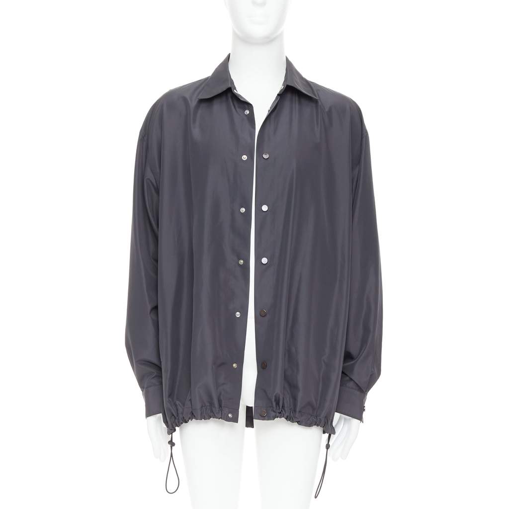 Bottega Veneta Grey Shell Jacket Grey Polyester Very good - Front View