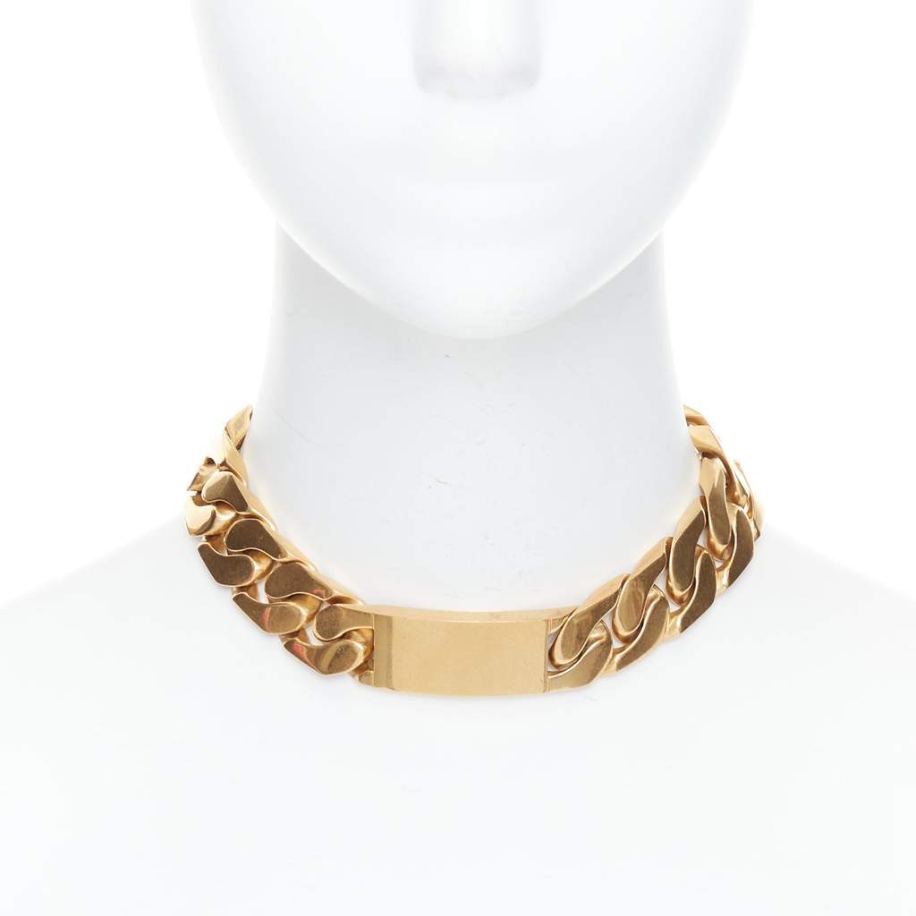 Celine Gold ID Choker Gold Metal Very good - Front View