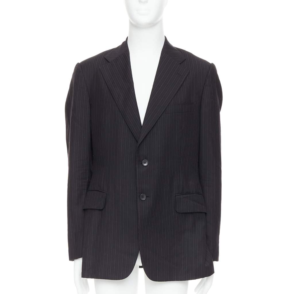 Gucci Grey Pinstripe Blazer Grey Wool Very good - Front View