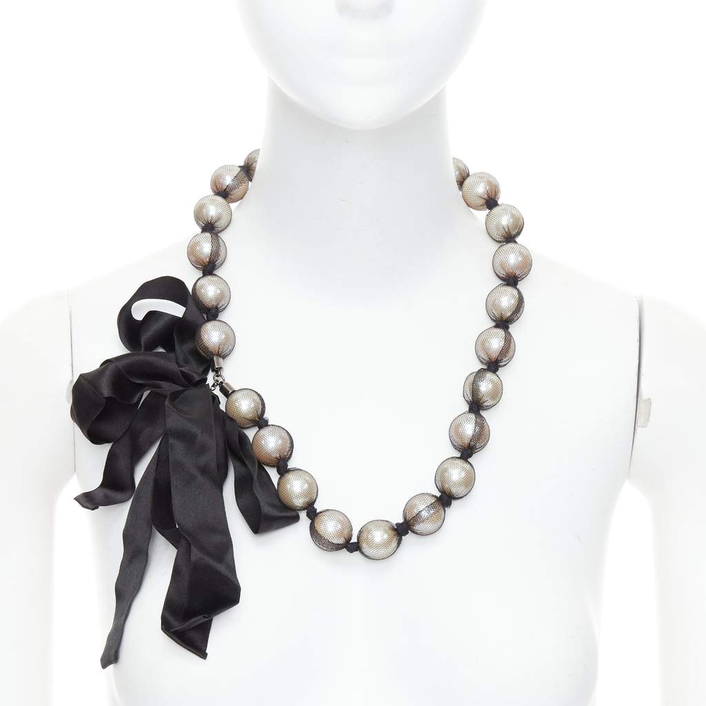 Lanvin Double Strand Necklace Black Very good - Front View