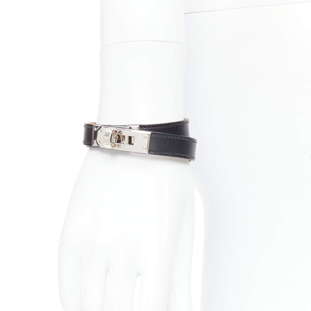 Hermès Kelly Double Tour bracelet Black Leather Very good condition - Front View