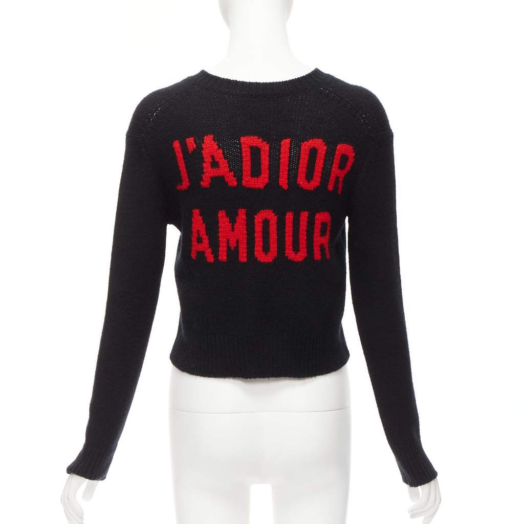 Dior Amor Cropped Sweater Black Cashmere Never worn - Front View