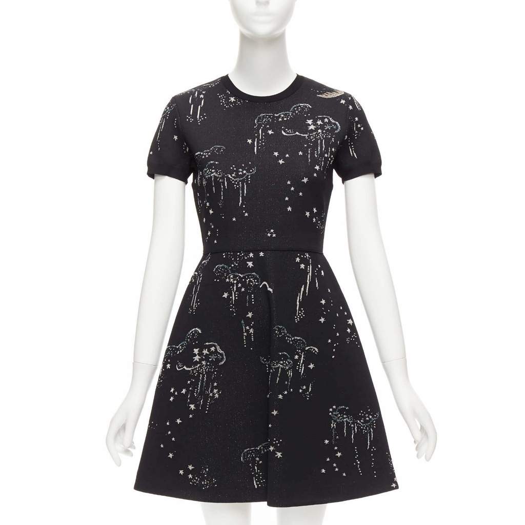 Valentino Garavani Glitter Cloud Dress Black Viscose Never worn - Front View