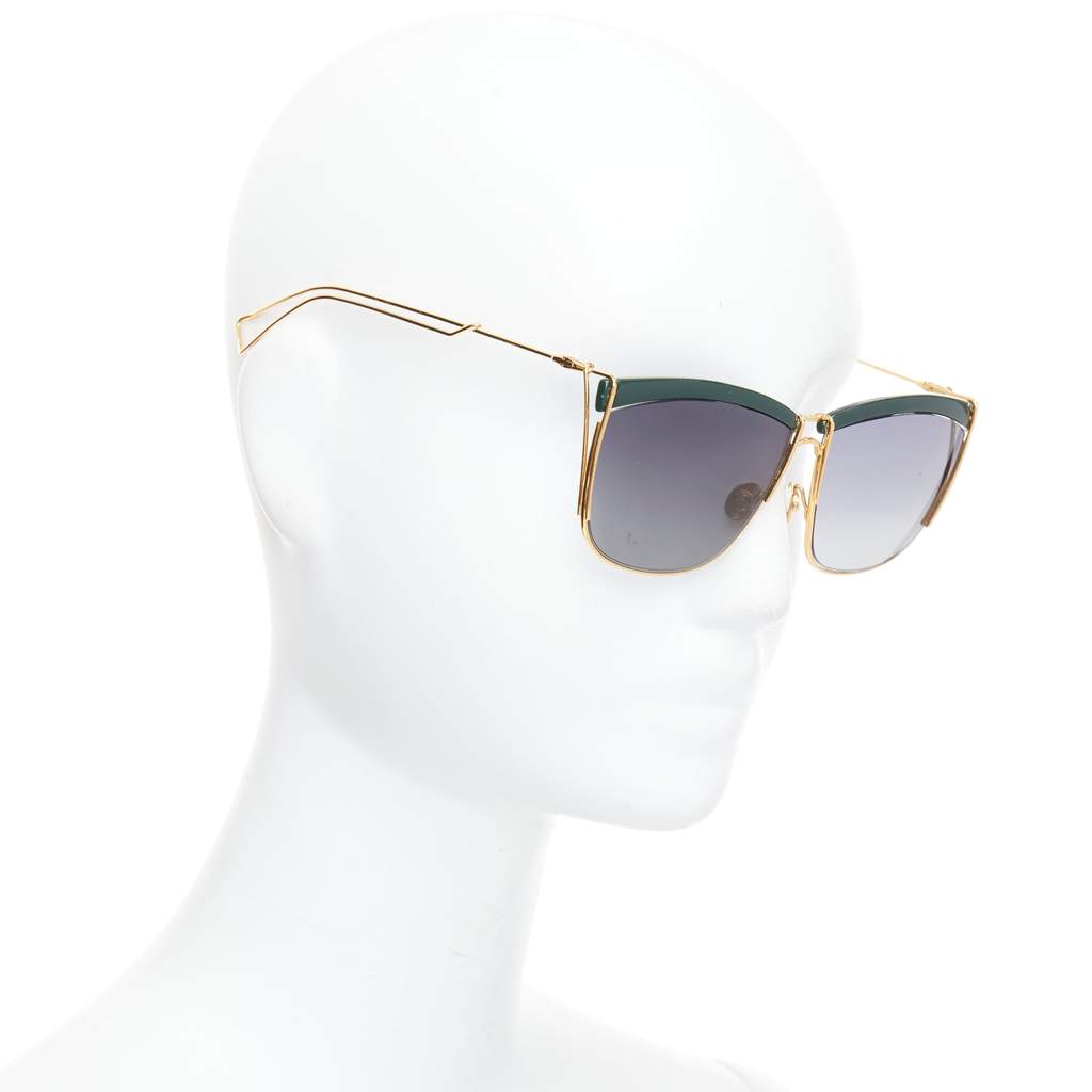 Dior Gradient Squoval Glasses Green Metal Very good - Front View