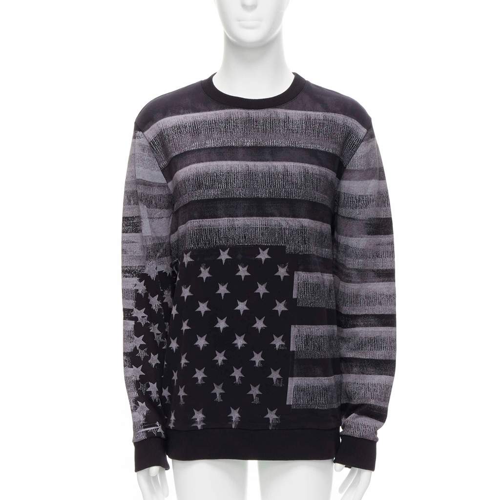 Givenchy Flag Distressed Sweater Black Cotton Never worn - Front View