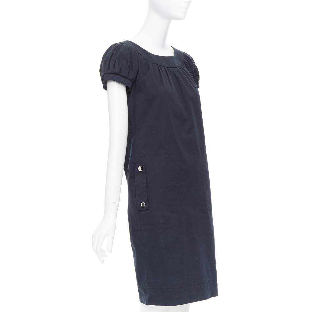 Dolce & Gabbana Puff Sleeves Dress Black Cotton Very good condition - Front View