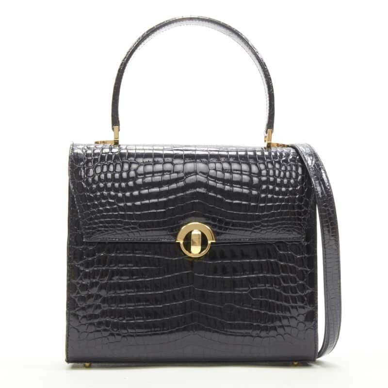 Unsigned Polished Satchel Bag Black Leather Very good - Front View
