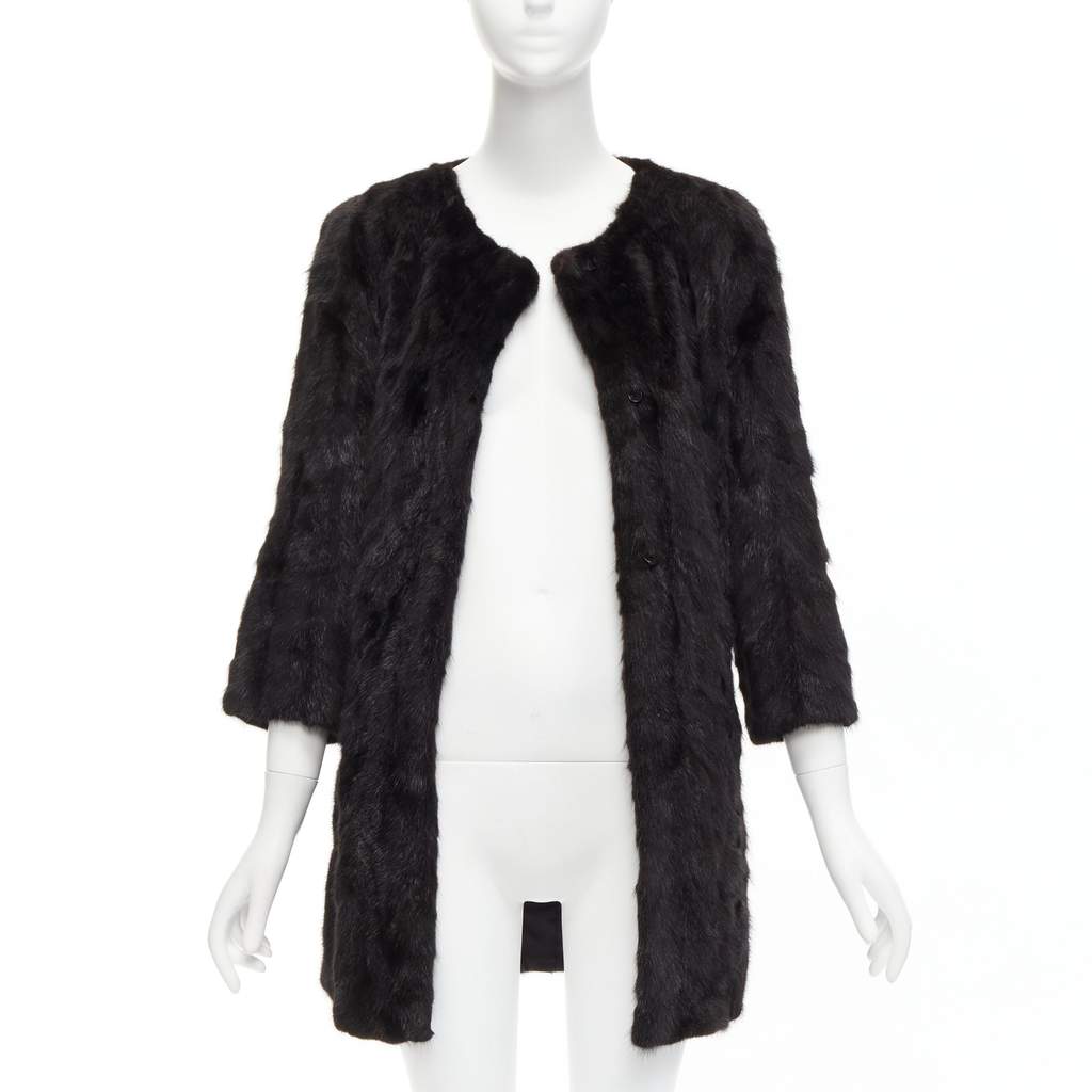 Unsigned Brown Fur Cropped Coat Brown Fur Never worn - Front View