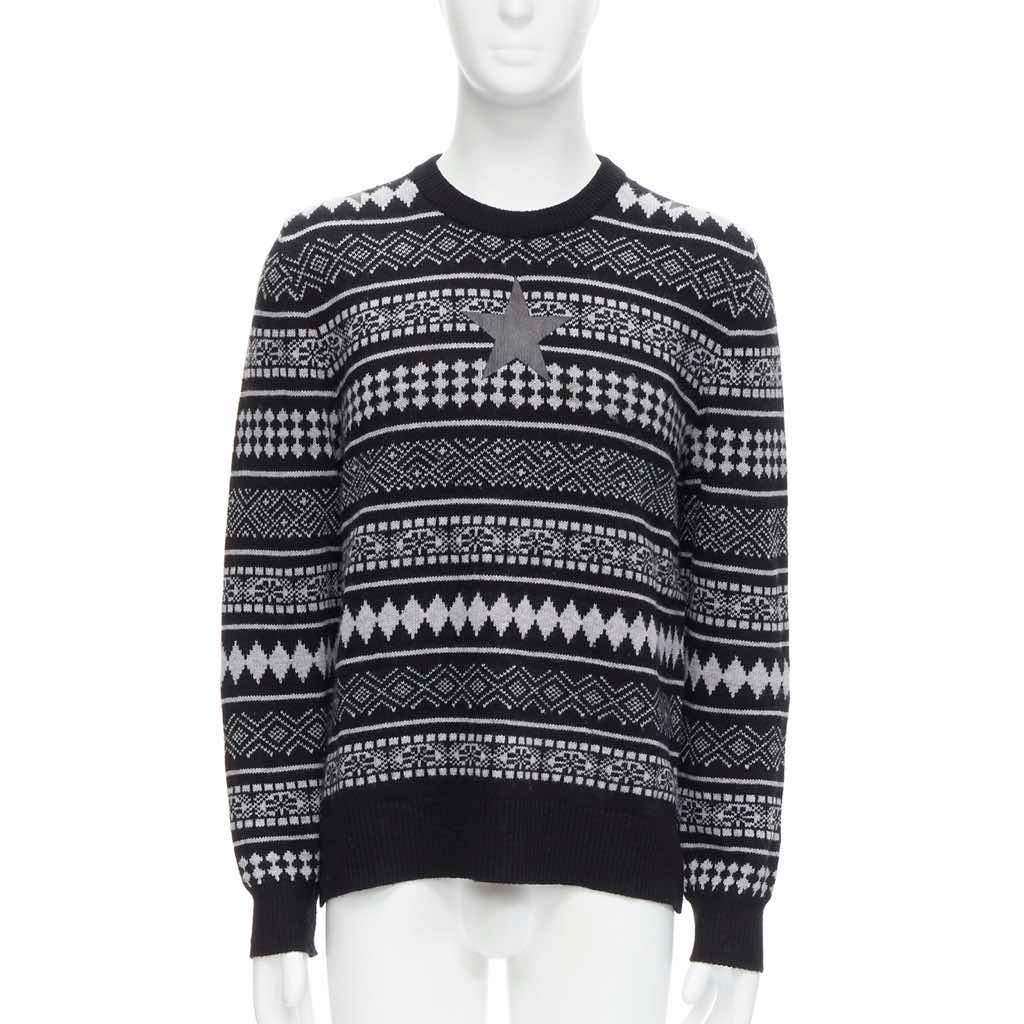 Givenchy Star Stripes Sweater Black Wool Very good - Front View