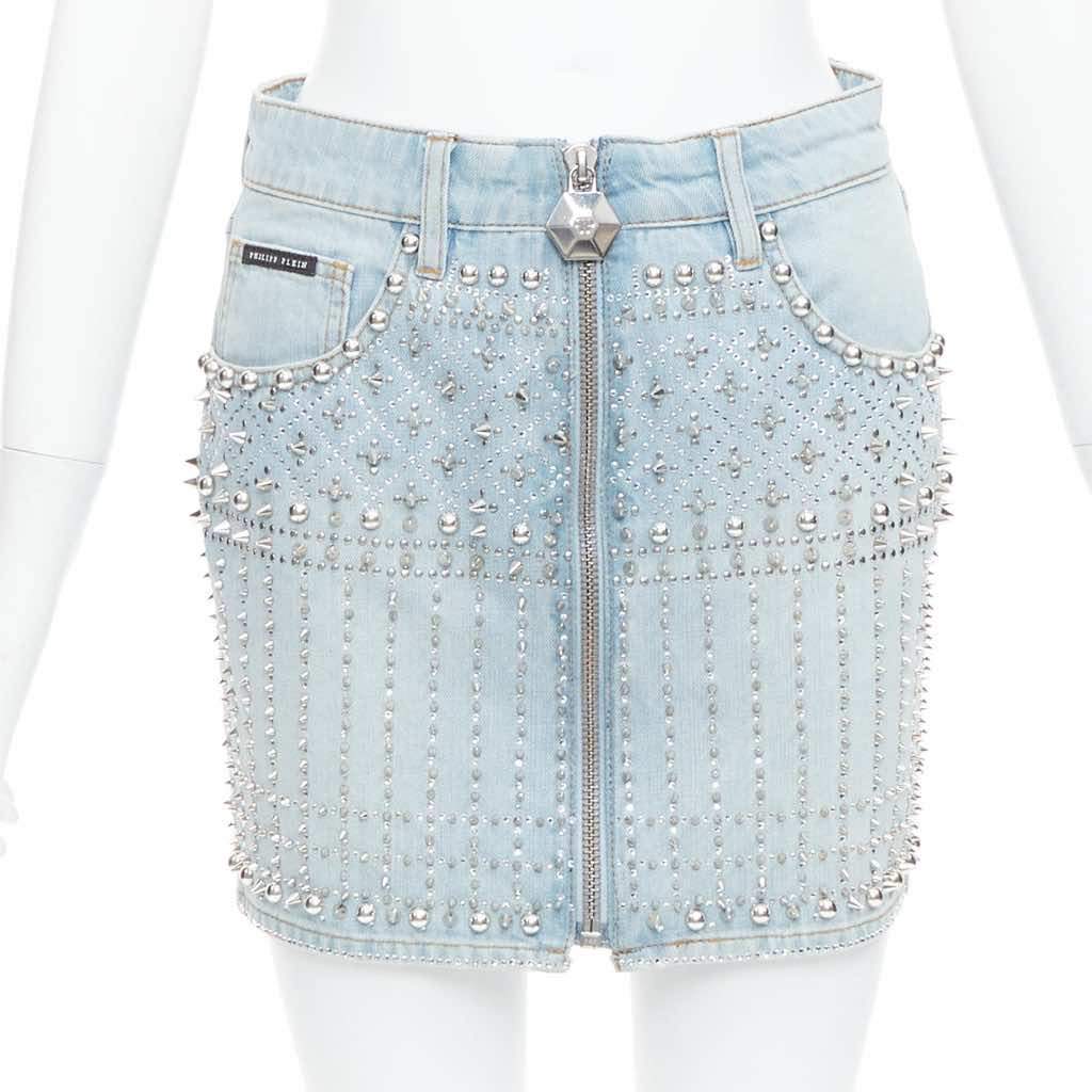 Phillip Plein New Skirt Blue Very good condition - Front View