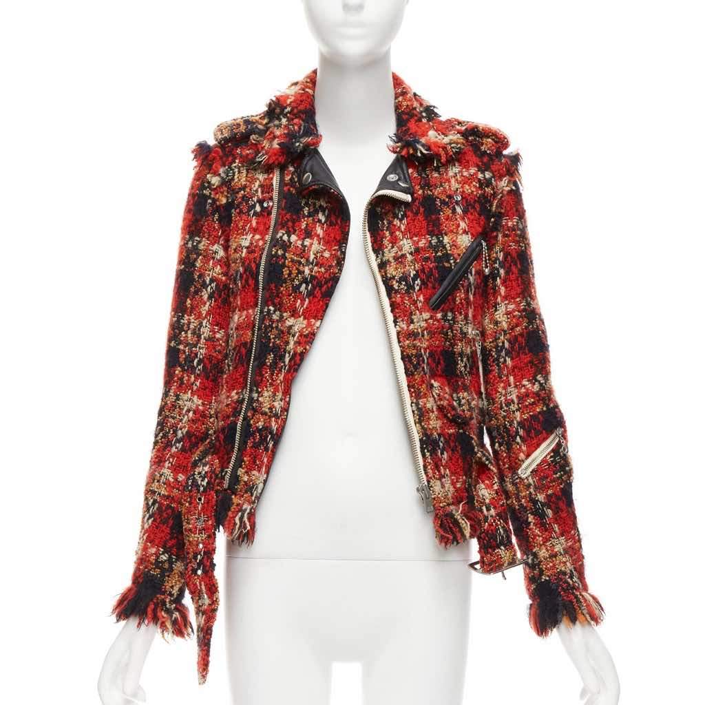 Miharayasuhiro Red Plaid Tweed Jacket Red Wool Very good - Front View