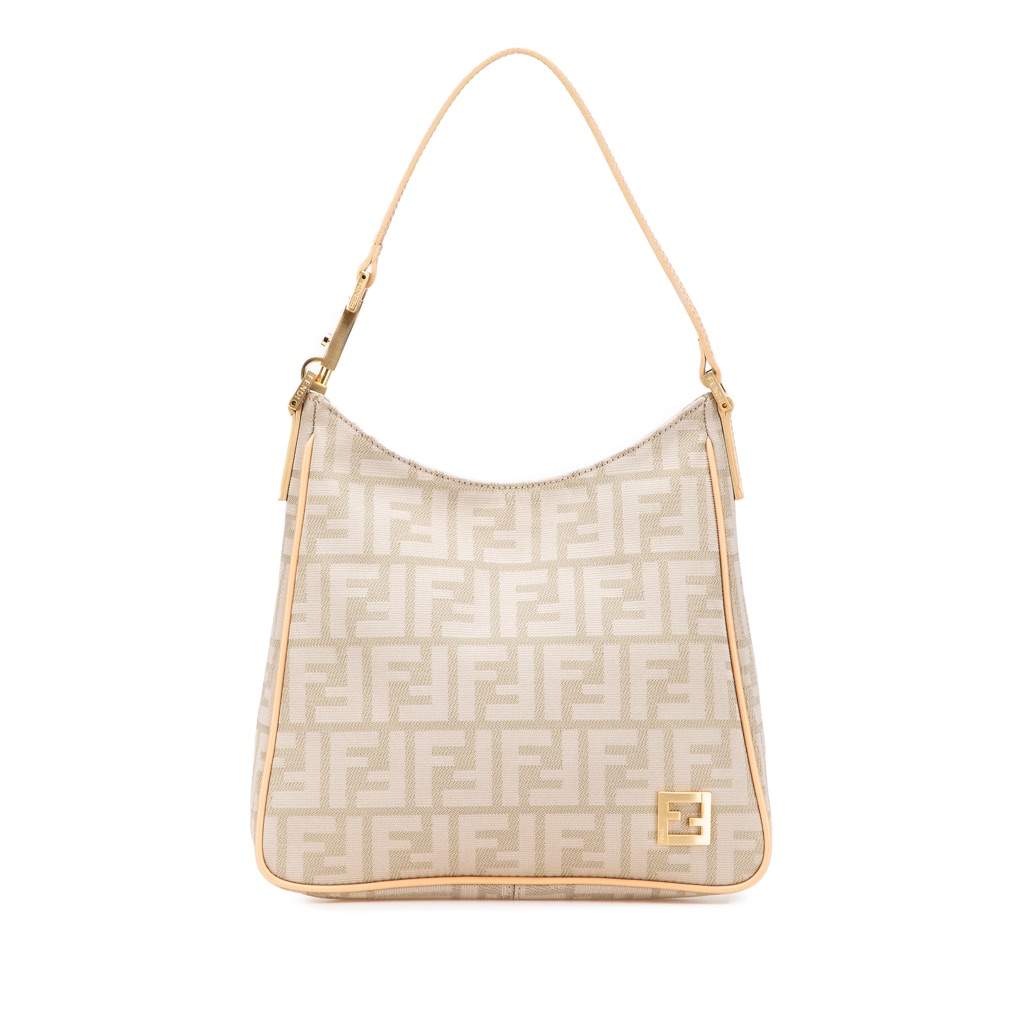Fendi Zucca Canvas Shoulder Bag Brown Very good - Front View