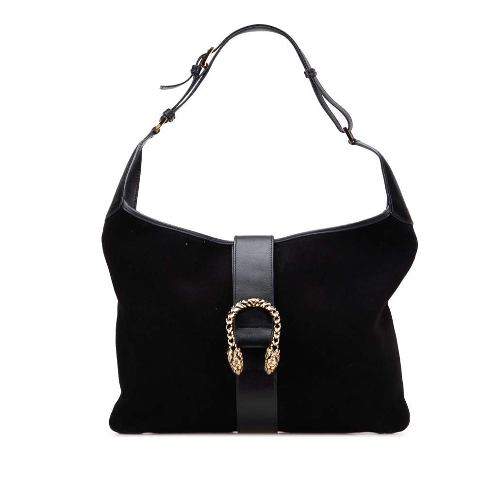 Gucci Suede Dionysus Hobo Black Leather Good condition - Front View