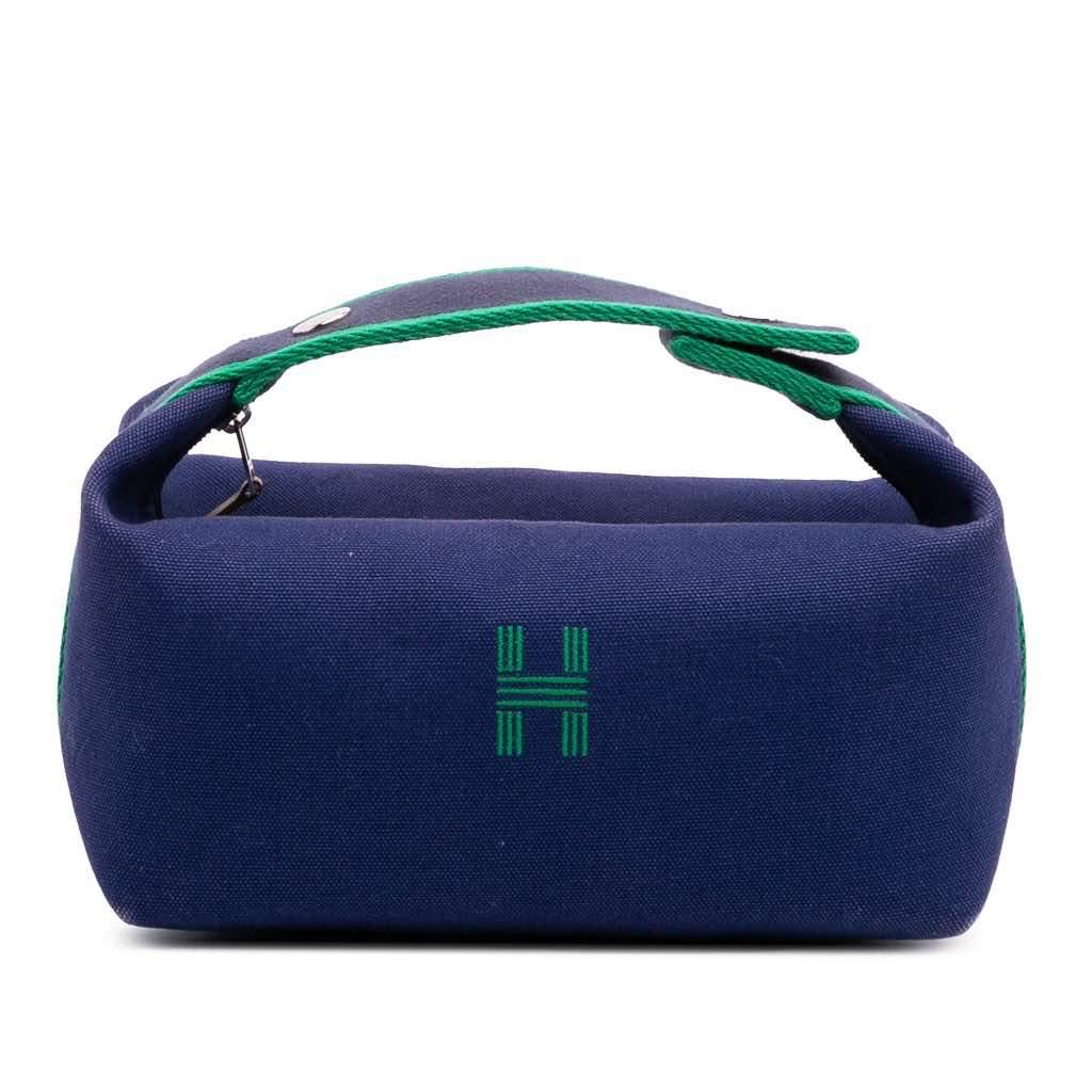 Hermès Small Canvas Bride A Brac Blue Good condition - Front View