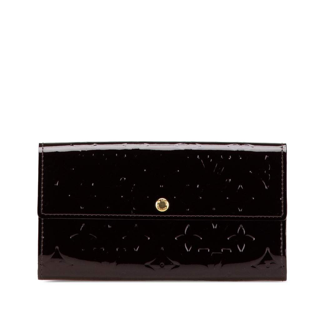 Louis Vuitton Monogram Vernis Sarah Wallet Purple Leather Good condition - Front View