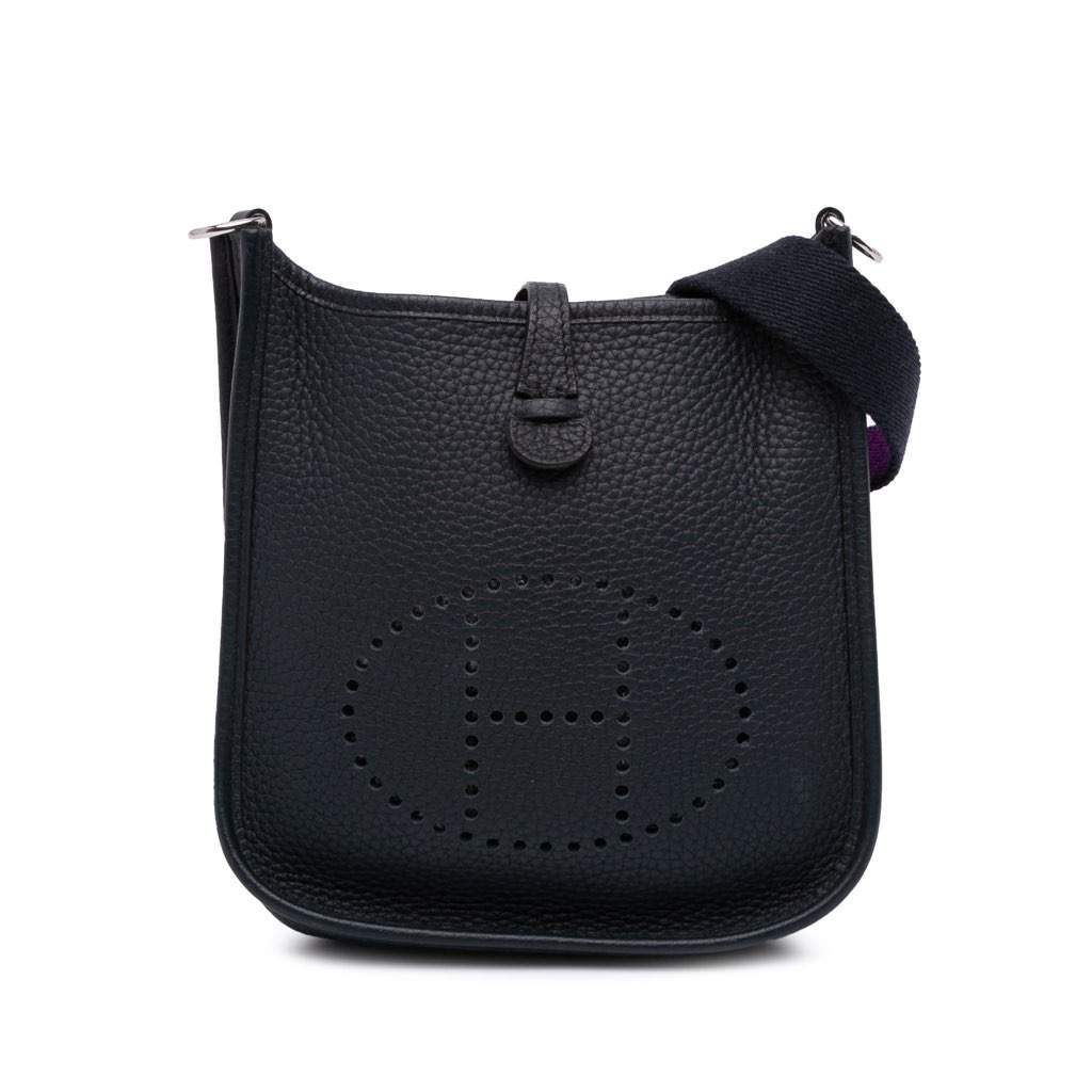Hermès Clemence Evelyne I TPM Blue Leather Good condition - Front View