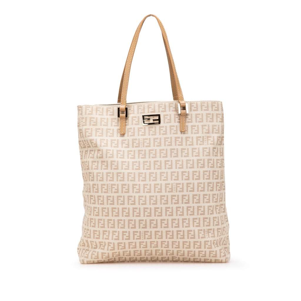 Fendi Zucchino Canvas Tote Brown Canvas Very good - Front View