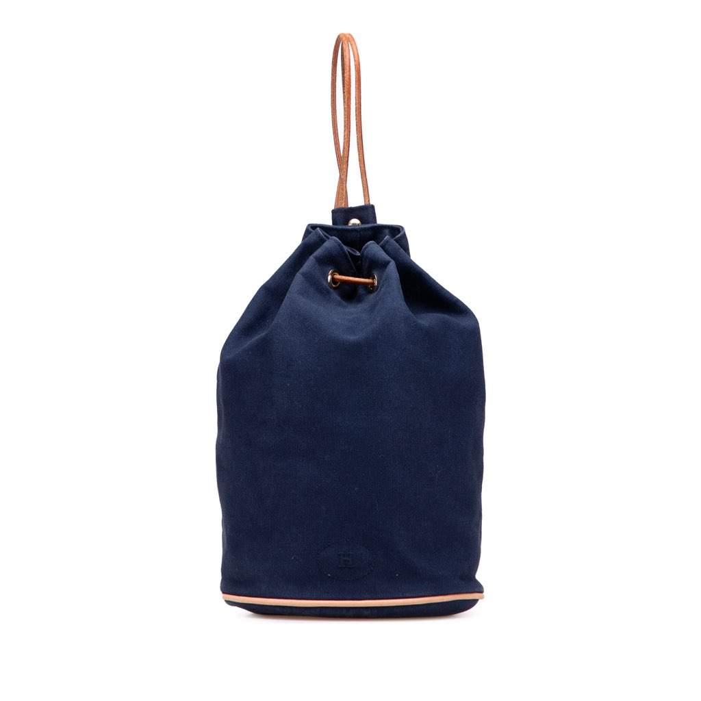 Hermès Toile Polochon Mimile Blue Canvas Good condition - Front View