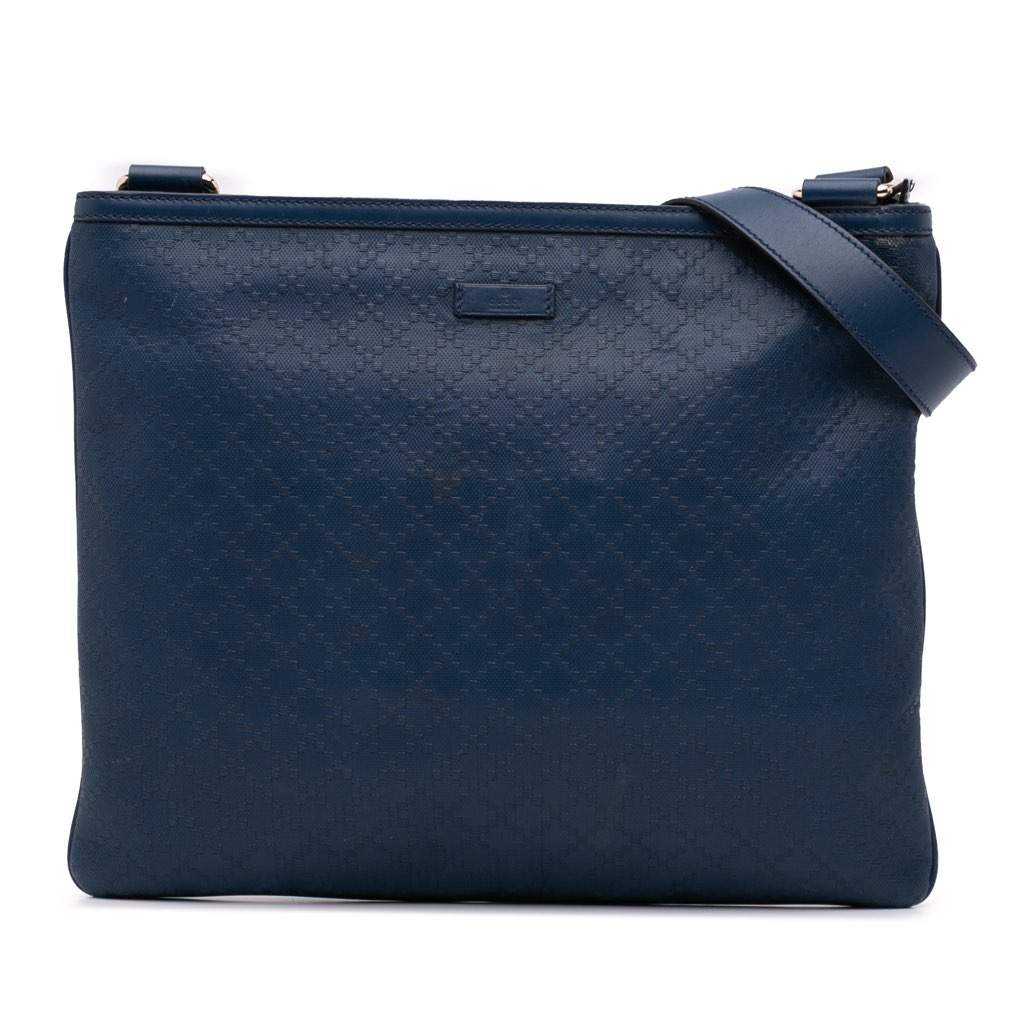 Gucci Leather Diamante Hilary Lux Crossbody Blue Leather Good - Front View