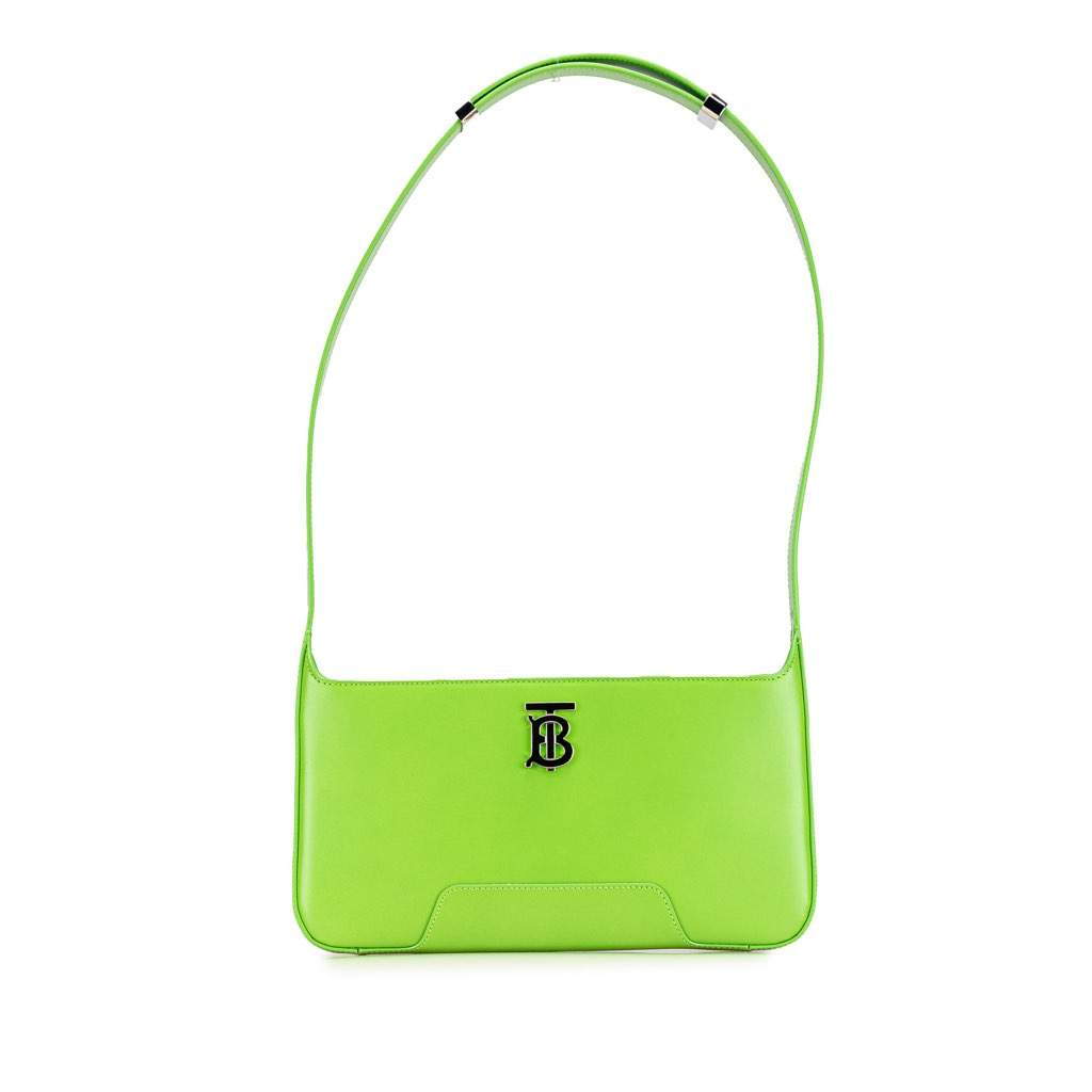 Burberry TB Leather Shoulder Bag Green Leather Good - Front View