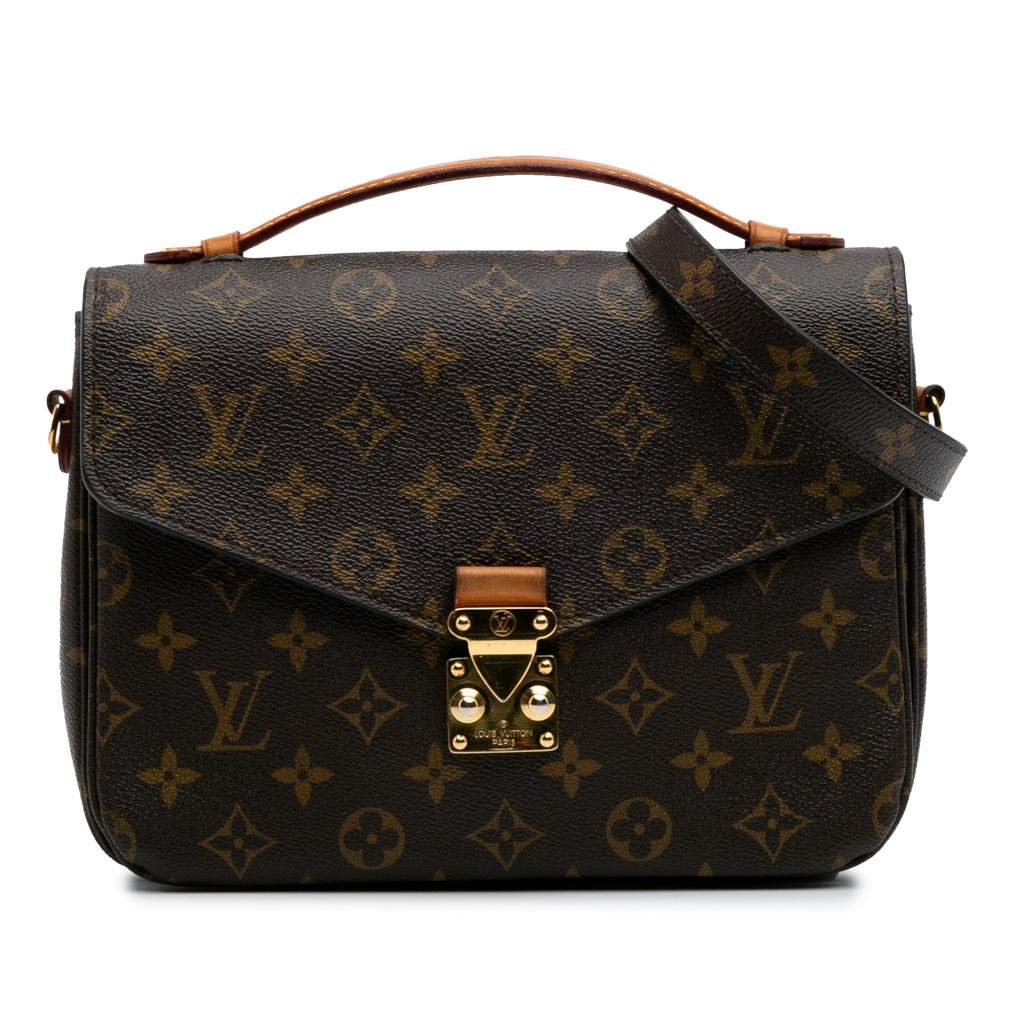 Louis Vuitton Monogram Pochette Metis Brown Canvas Good - Front View