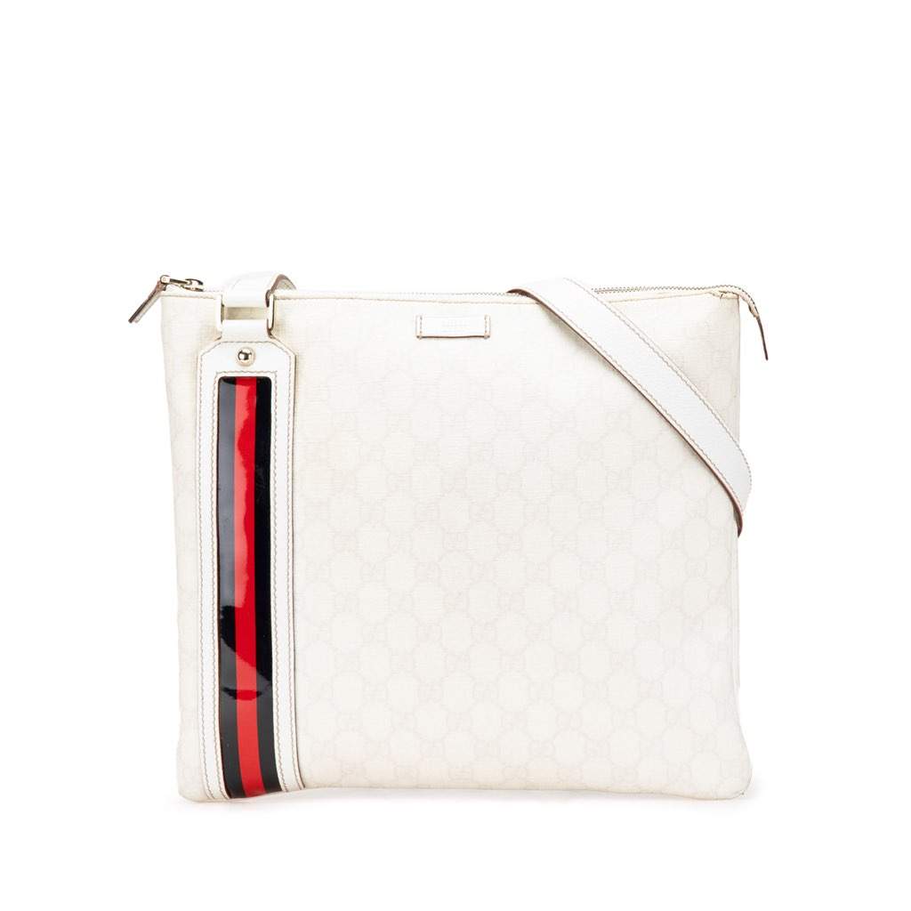 Gucci GG Supreme Web Crossbody White Canvas Very good condition - Front View