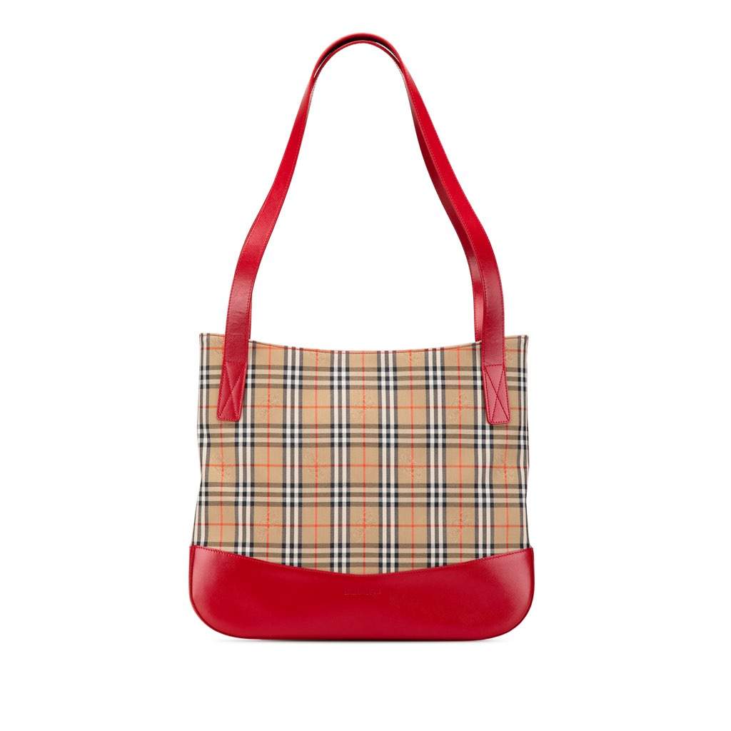 Burberry Haymarket Check Canvas Tote Brown Canvas Very good condition - Front View