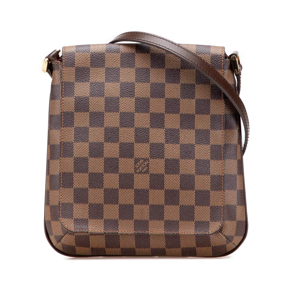 Louis Vuitton Damier Ebene Musette Salsa Long Strap Brown Canvas Very good - Front View
