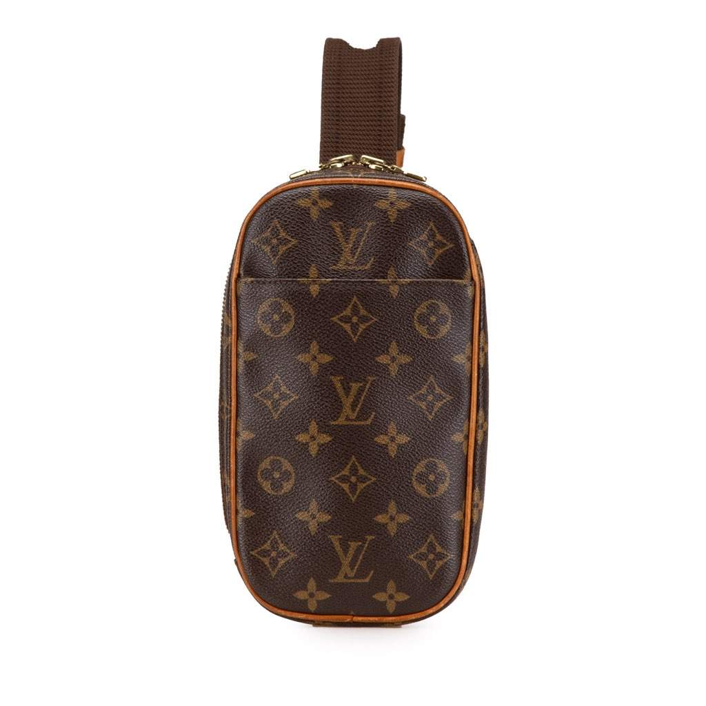 Louis Vuitton Monogram Pochette Gange Brown Canvas Good - Front View