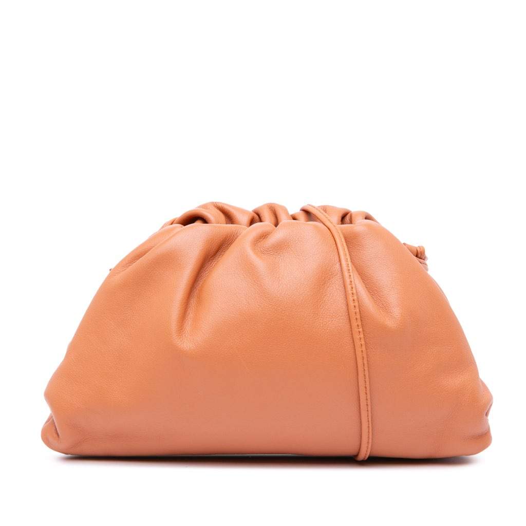 Bottega Veneta Lambskin The Mini Pouch Crossbody Orange Smal