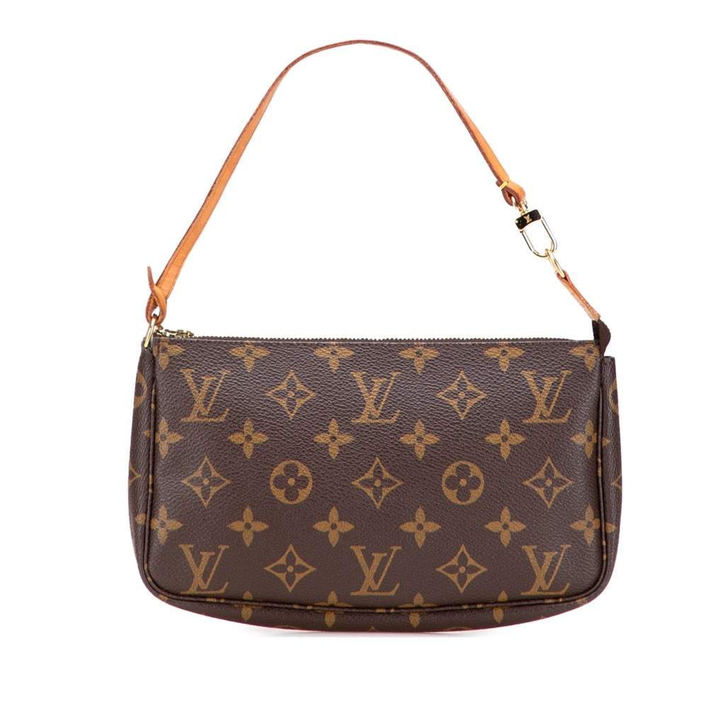 Louis Vuitton Monogram Pochette Accessoires Brown Canvas Good - Front View