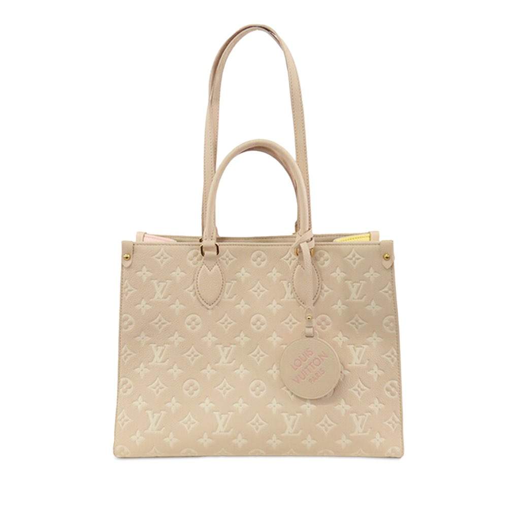 Louis Vuitton Monogram Empreinte Spring In The City Onthego MM Brown Leather Good - Front View