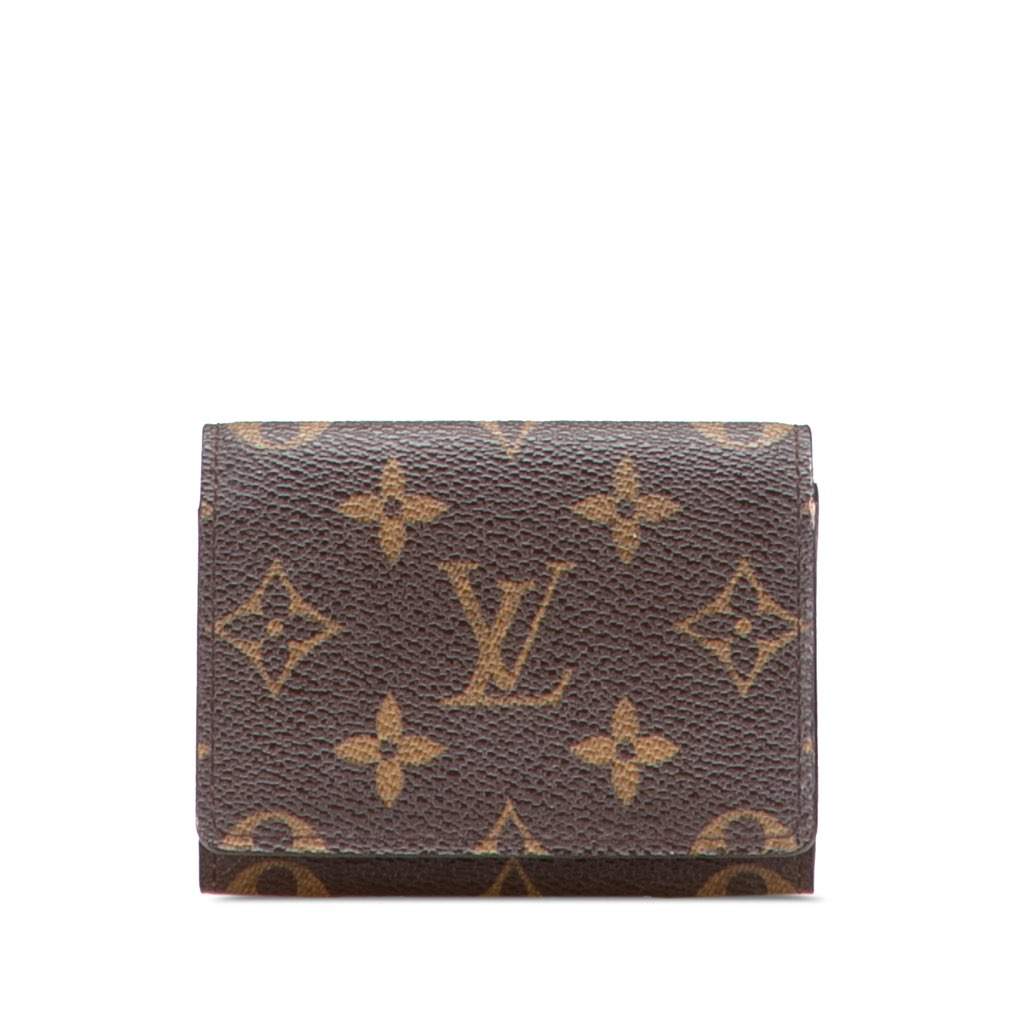 Louis Vuitton Monogram Enveloppe Carte De Visite Brown Canvas Good - Front View