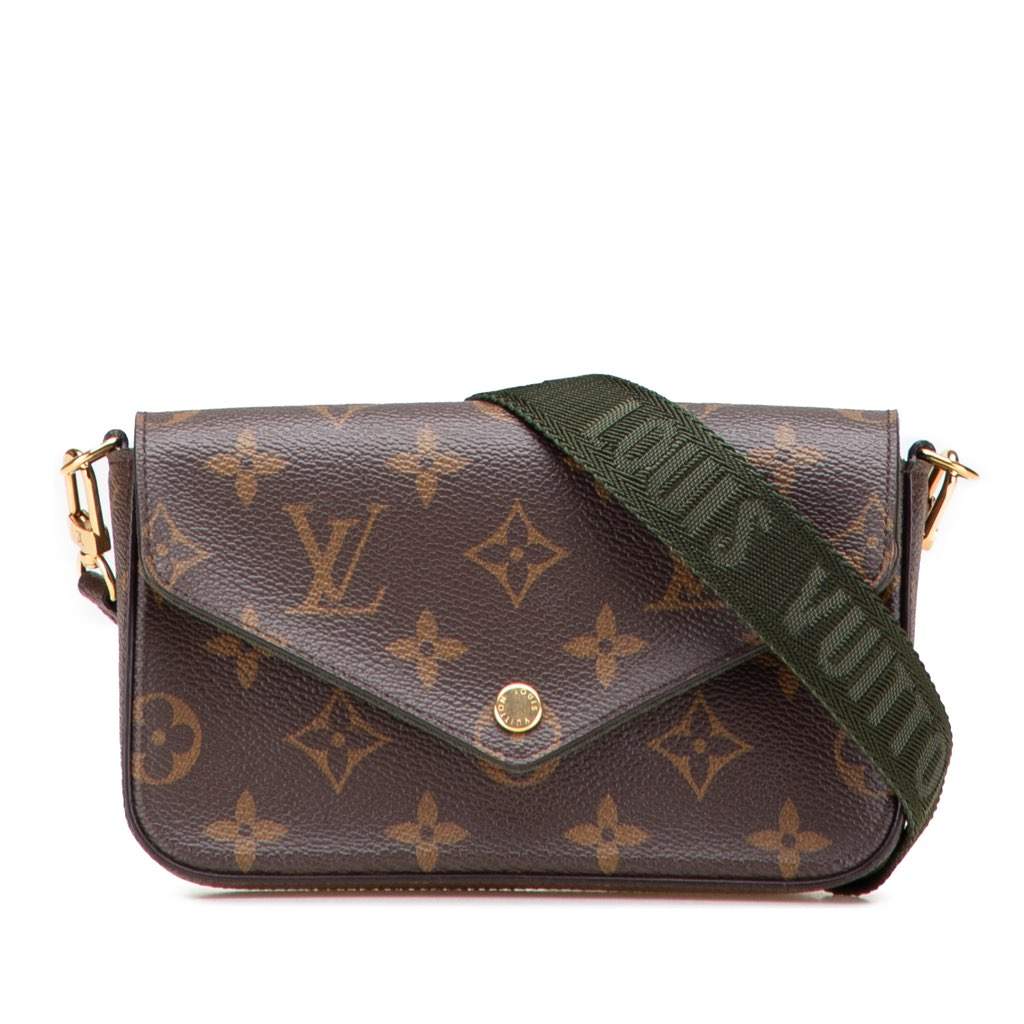 Louis Vuitton Monogram Felicie Strap And Go Brown Canvas Very good - Front View