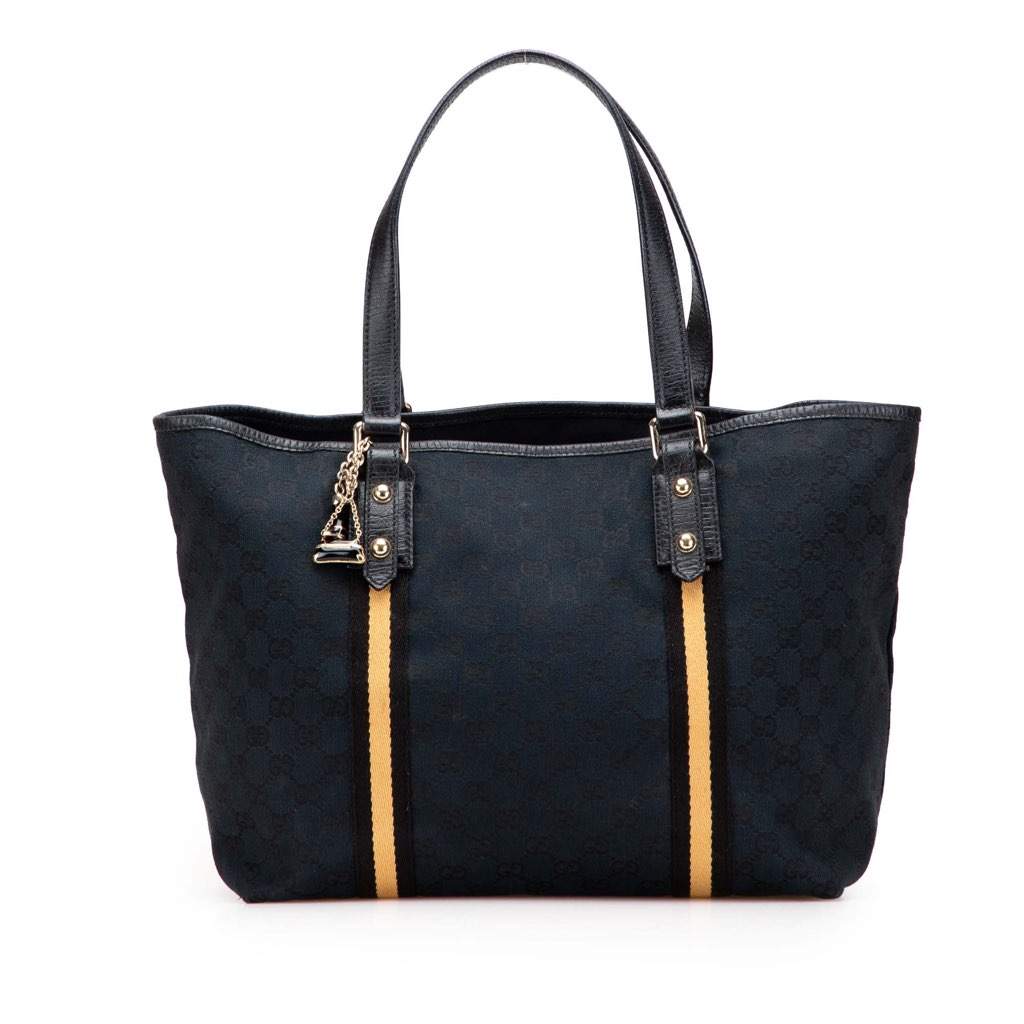 Gucci Large GG Canvas Jolicoeur Tote Black Canvas Very good - Front View