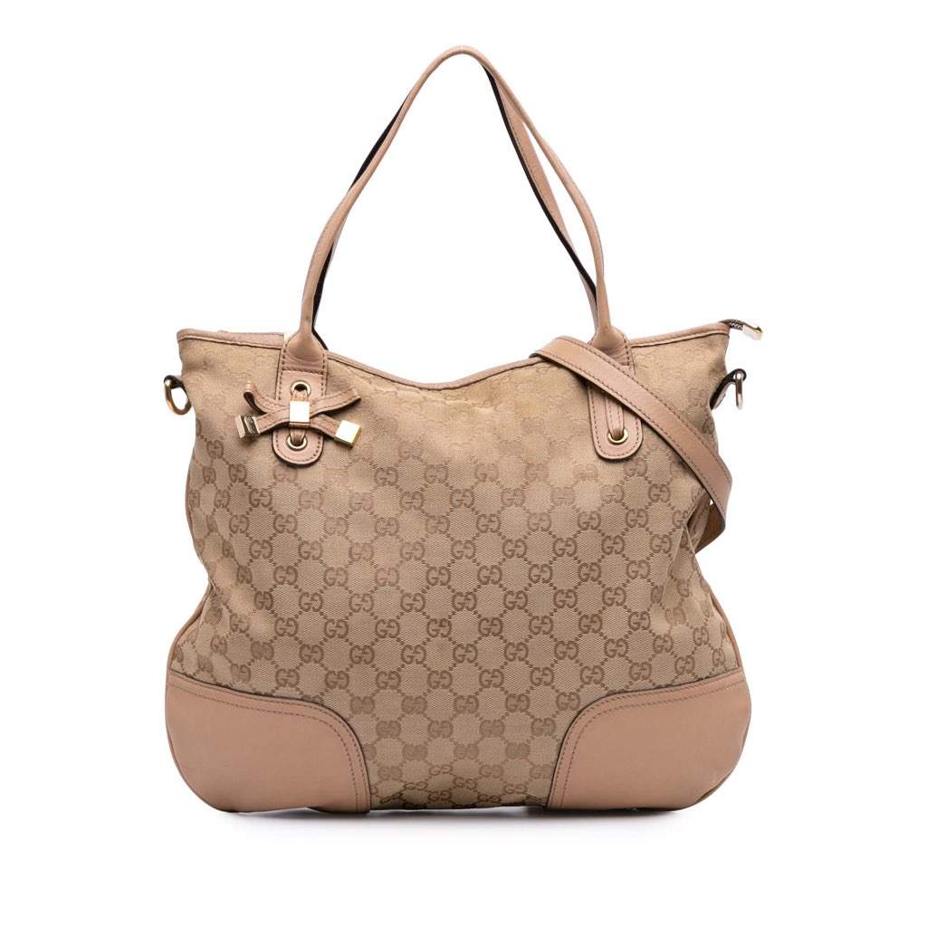 Gucci Small GG Canvas Princy Hobo Brown Canvas Good - Front View