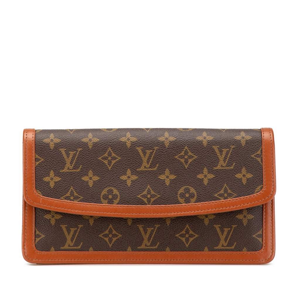 Louis Vuitton Monogram Pochette Dame PM Brown Canvas Good - Front View