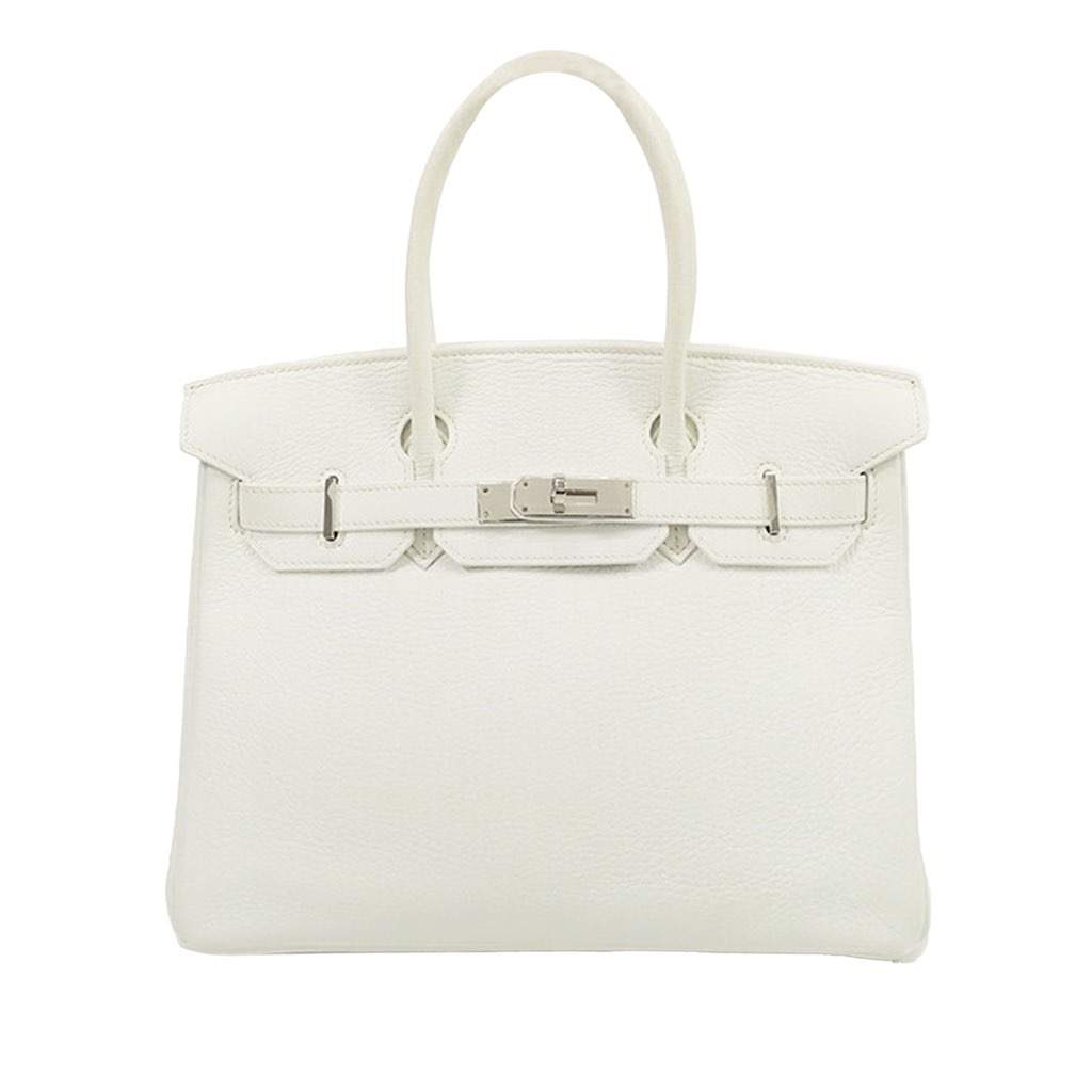 Hermès Clemence Birkin 30 White Leather Good condition - Front View