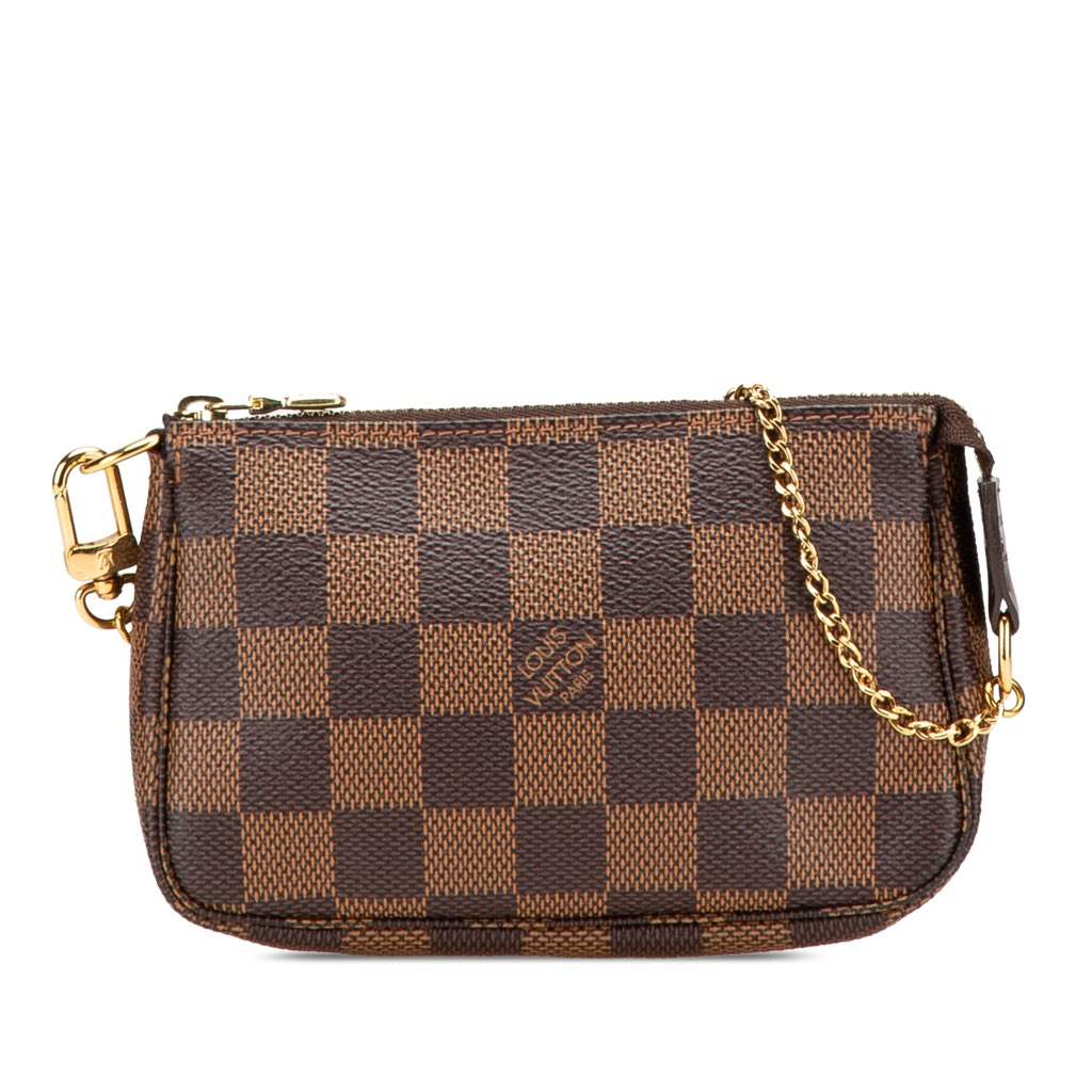 Louis Vuitton Damier Ebene Mini Pochette Accessoires Brown Canvas Very good condition - Front View
